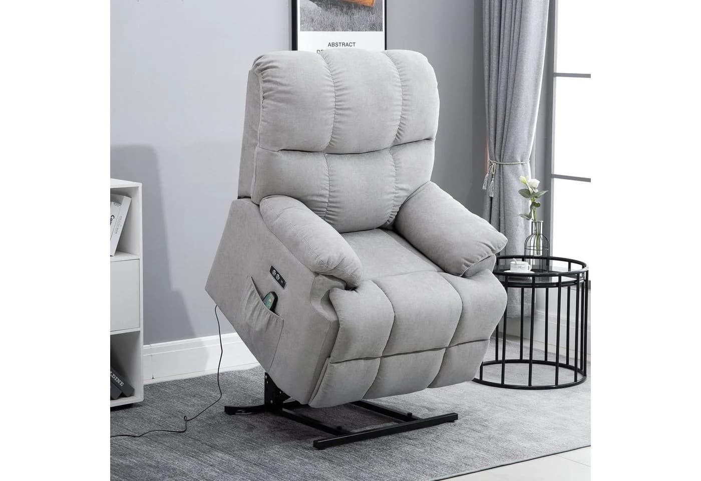 HOMCOM Massagesessel Grau mit Aufstehhilfe und 8 Massagepunkten - Bild 2