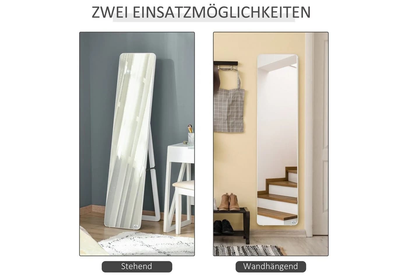 HOMCOM Ankleidespiegel Kiefernholz MDF Glas - Bild 5