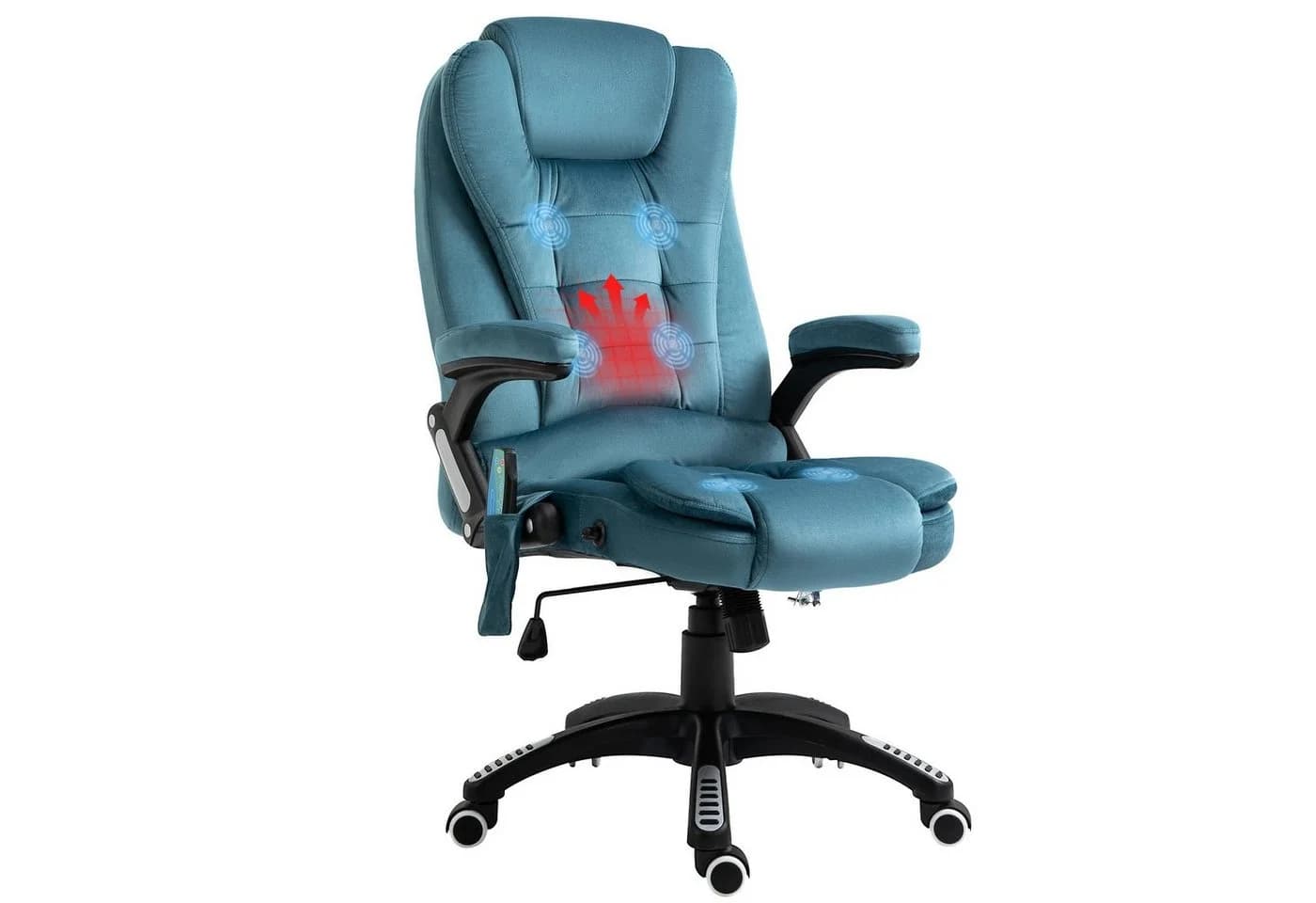 Vinsetto Bürostuhl mit Massage- und Wärmefunktion, Blau