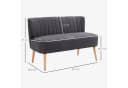 HOMCOM 2-Sitzer Sofa Dunkelgrau Leinen-Optik Holzrahmen Bild 3