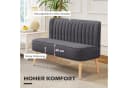 HOMCOM 2-Sitzer Sofa Dunkelgrau Leinen-Optik Holzrahmen Bild 4