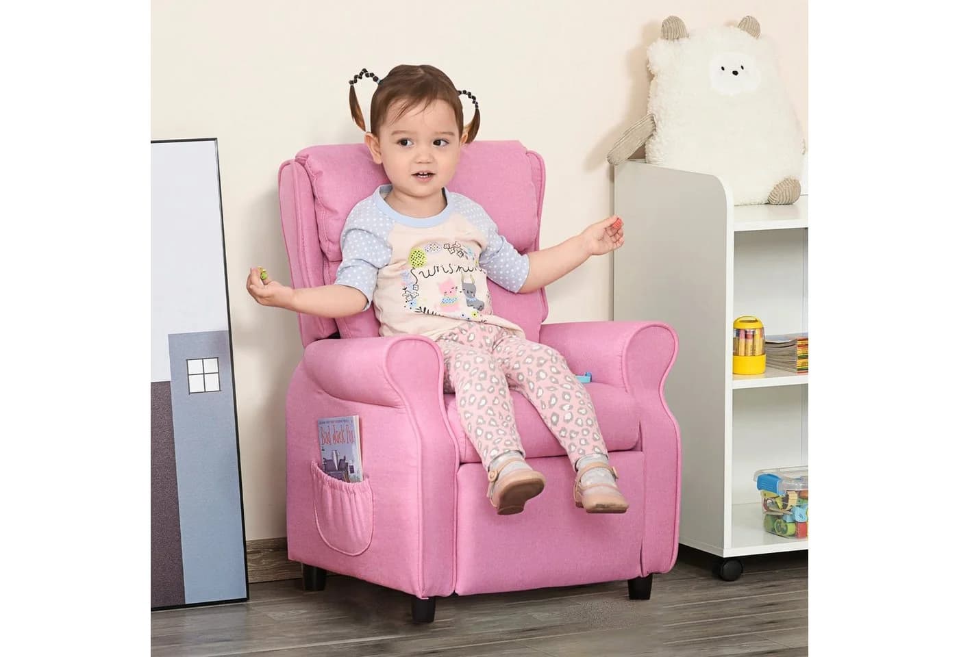 HOMCOM Kindersessel Rosa Verstellbar mit Seitentaschen - Bild 2