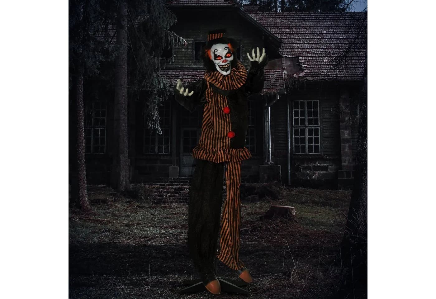 Outsunny Halloween Dekofigur Horror-Clown mit Bewegungsmelder und Sound