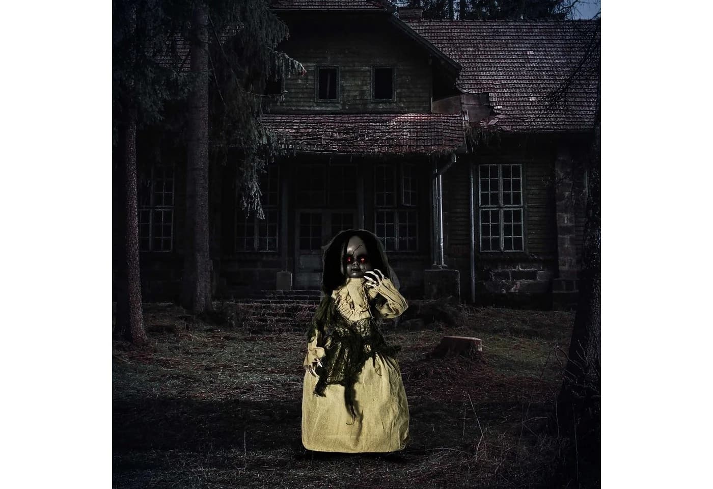 Outsunny Halloween-Dekofigur Geisterpuppe mit Bewegungsmelder und Sound