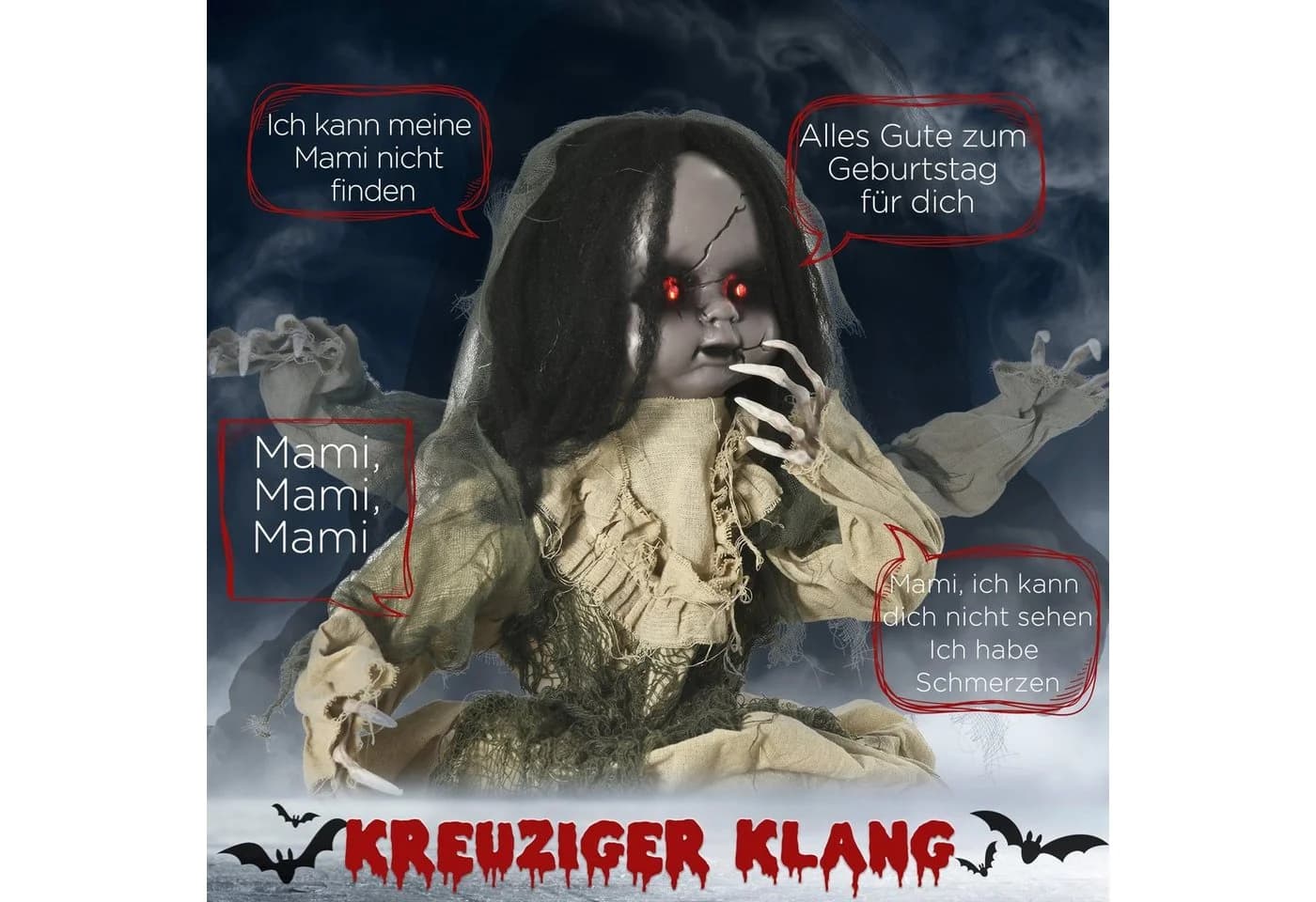 Outsunny Halloween-Dekofigur Geisterpuppe mit Bewegungsmelder und Sound - Bild 4