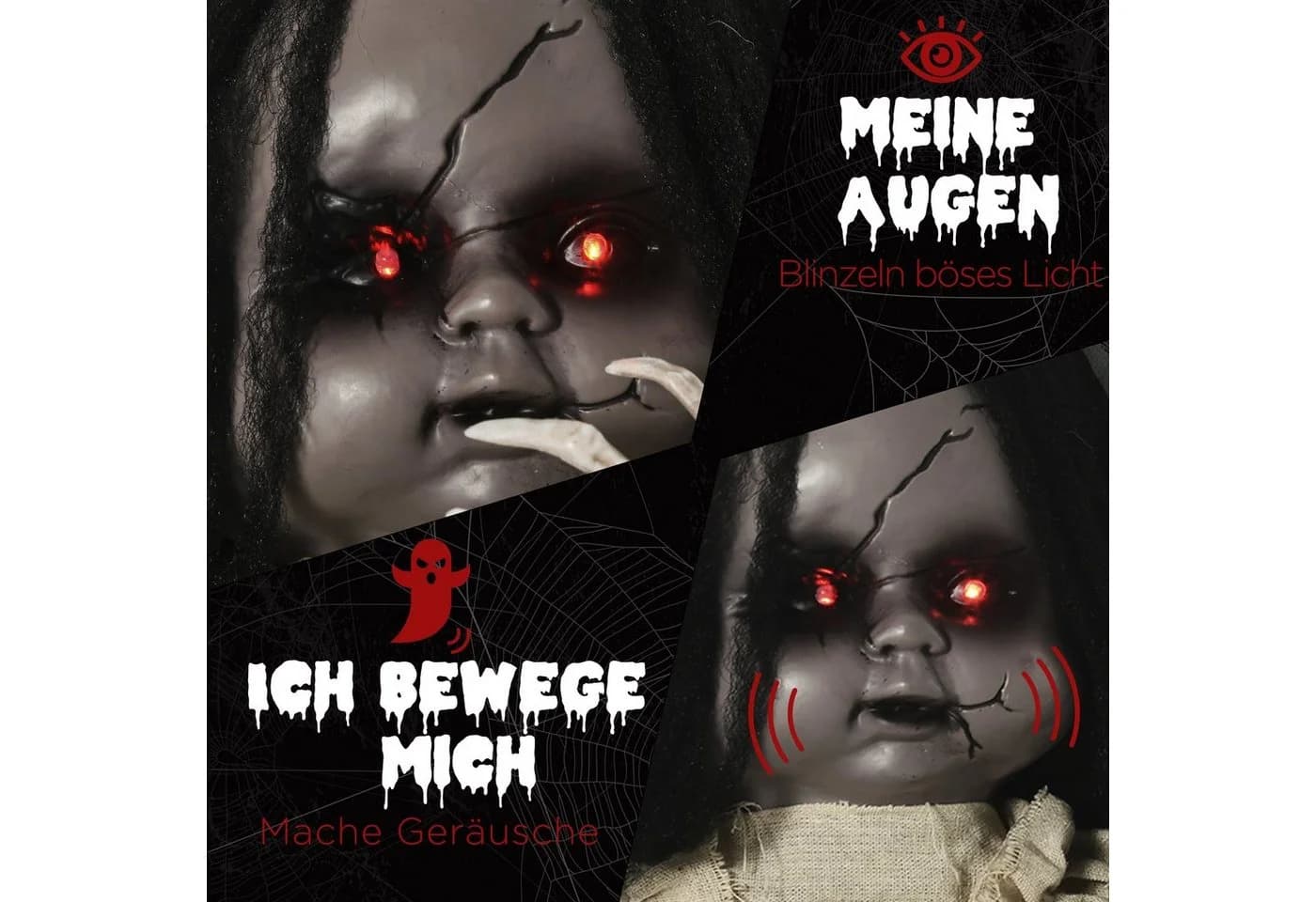 Outsunny Halloween-Dekofigur Geisterpuppe mit Bewegungsmelder und Sound - Bild 5