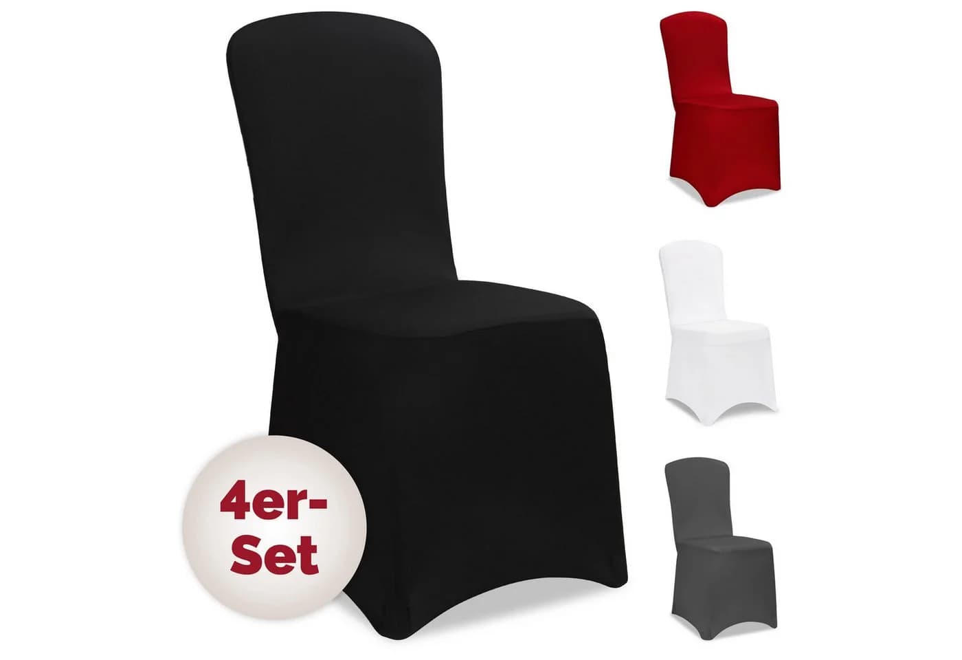 Detex Stuhlhussen 4er Set Stretch OEKO-TEX Schwarz - Bild 2