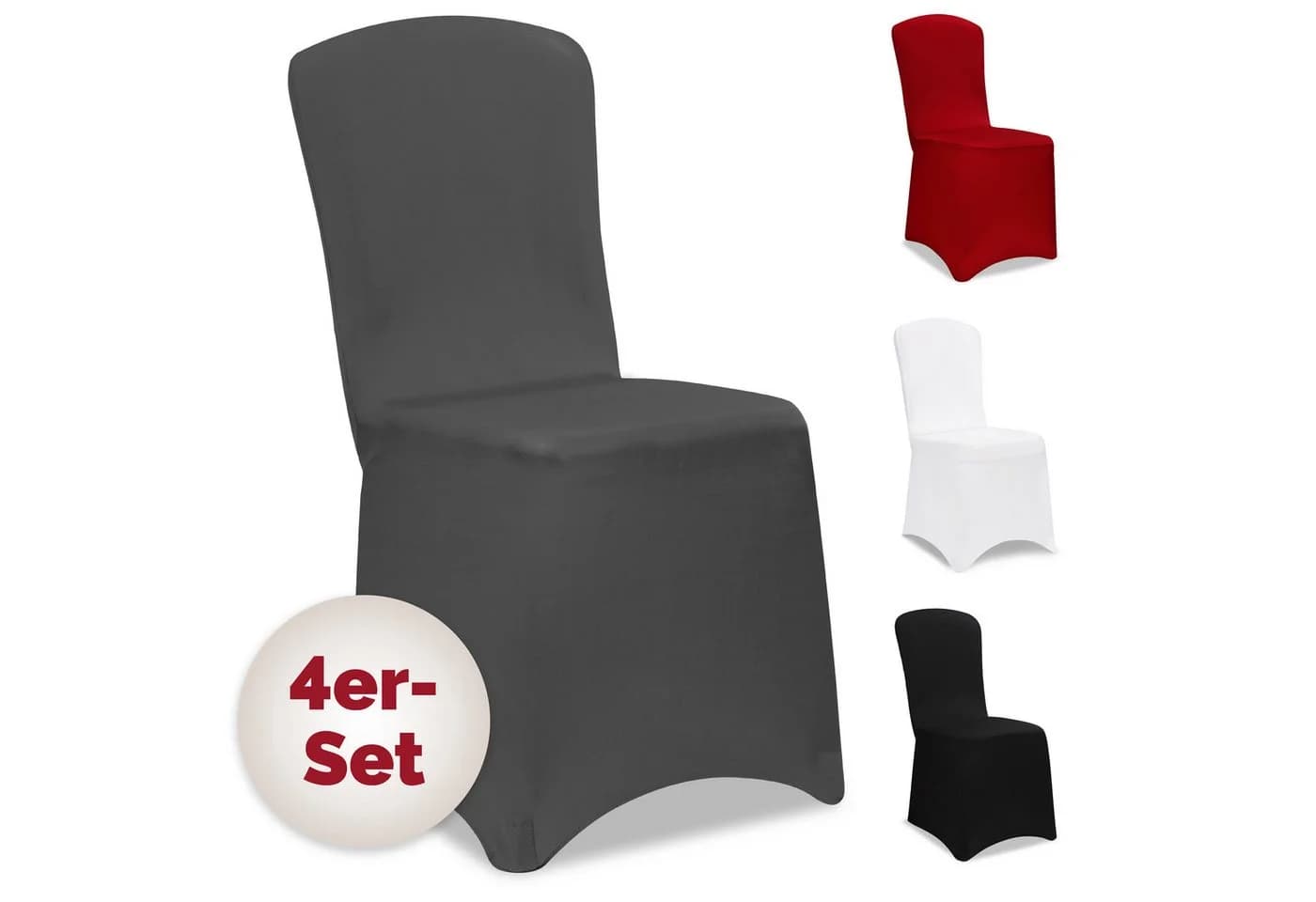 Detex Stuhlhussen 4er Set Stretch Hussen Grau - Bild 2