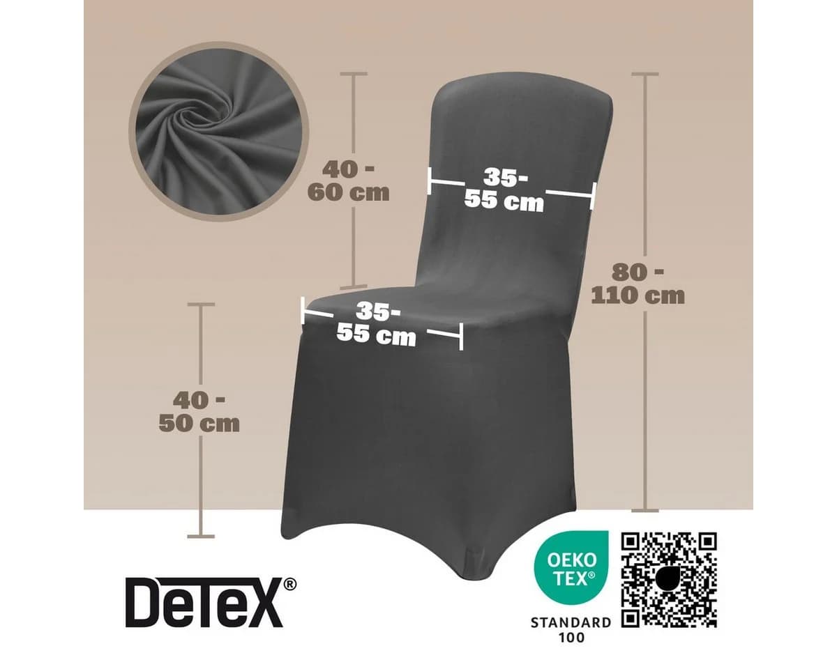 Detex Stuhlhussen 4er Set Stretch Hussen Grau - Bild 3