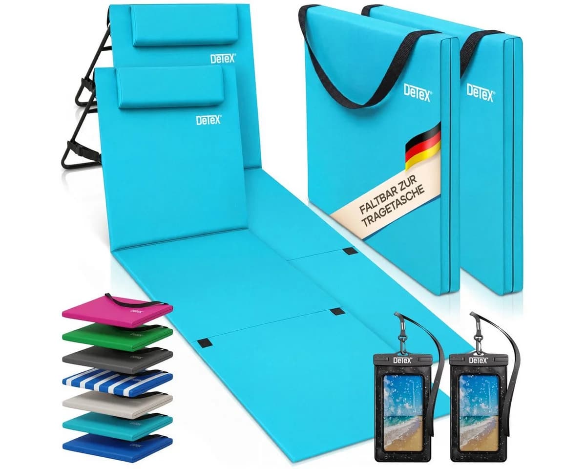 Detex Strandliege Gepolstert mit Rückenlehne Türkis - Bild 2