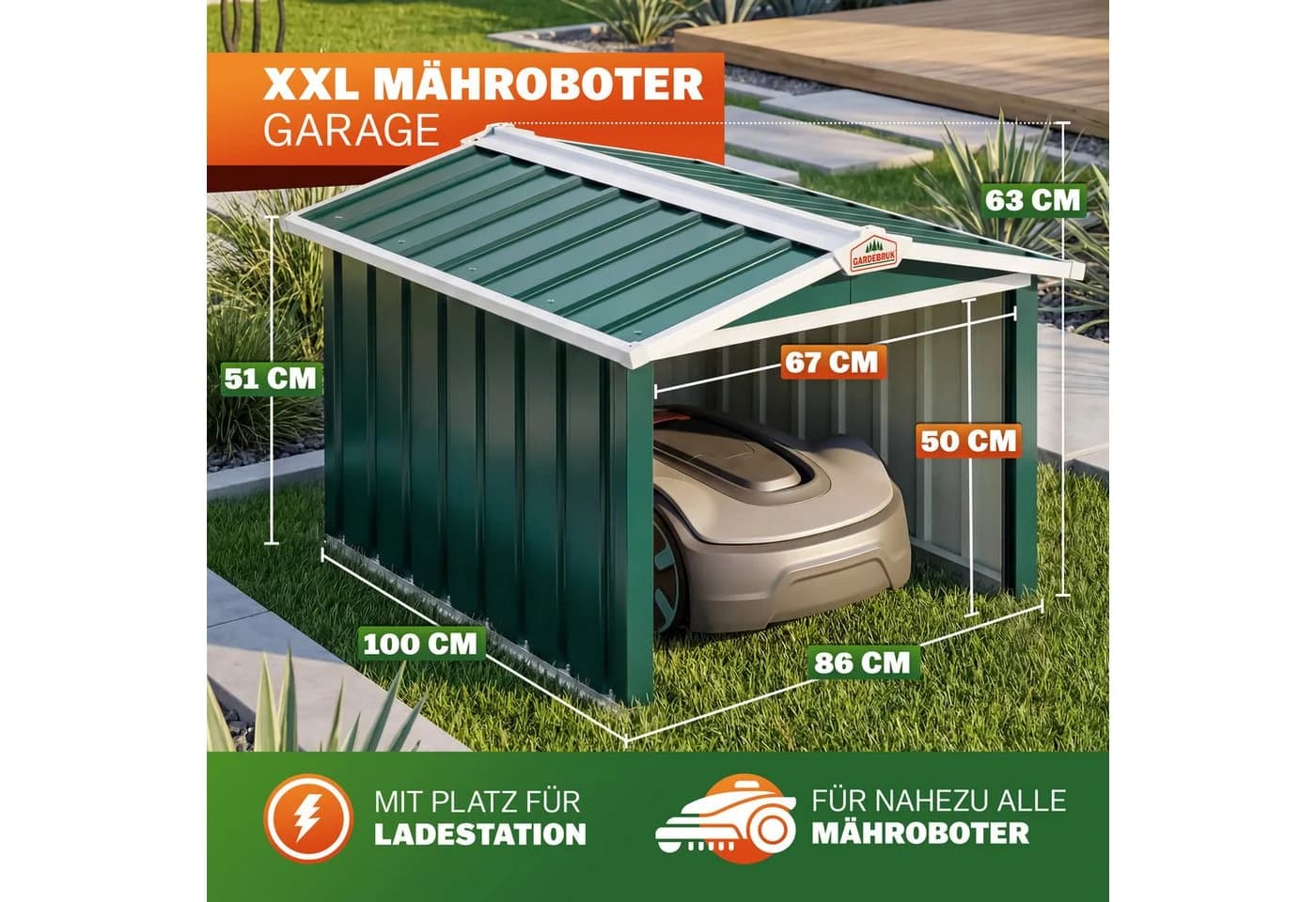 Gardebruk Mähroboter-Garage Grün