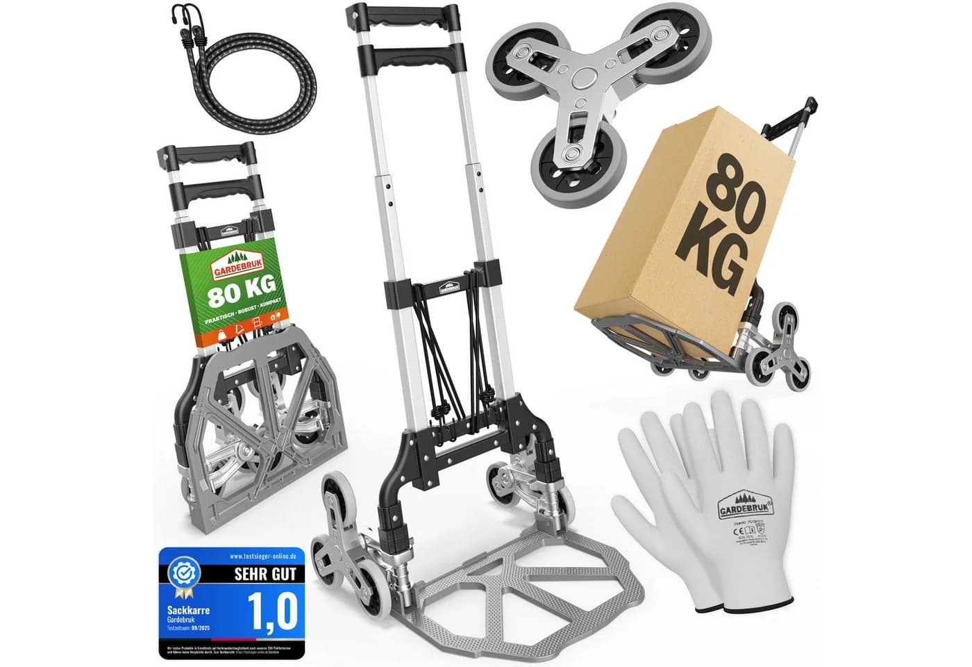 Gardebruk Aluminium Treppenkarre klappbar 80 kg silber - Bild 2