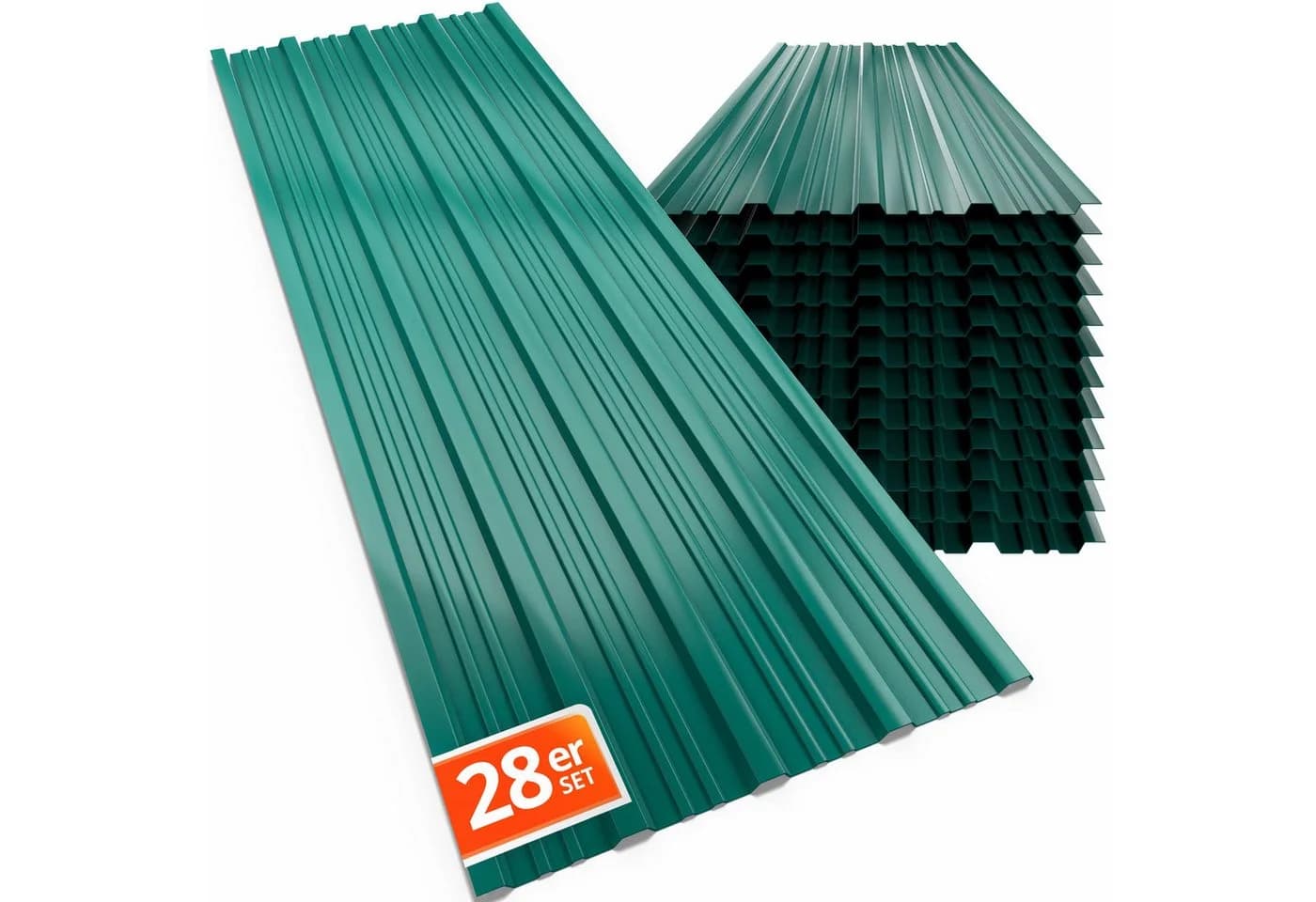 Gardebruk 28x Trapezblech 110x46cm Verzinkt Grün Wetterfest - Bild 2