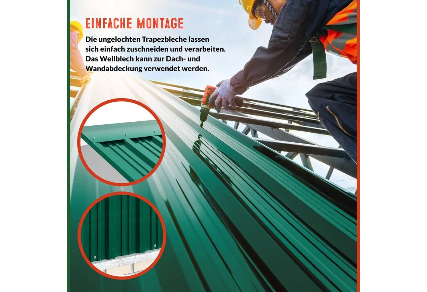 Gardebruk 28x Trapezblech 110x46cm Verzinkt Grün Wetterfest - Bild 5
