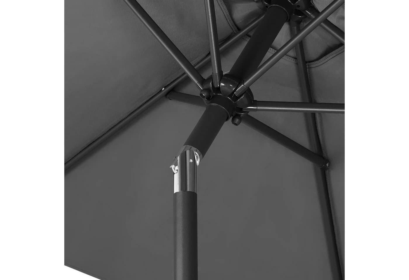 Kingsleeve Sonnenschirm Anthrazit 200 cm Aluminium Kurbel - Bild 4