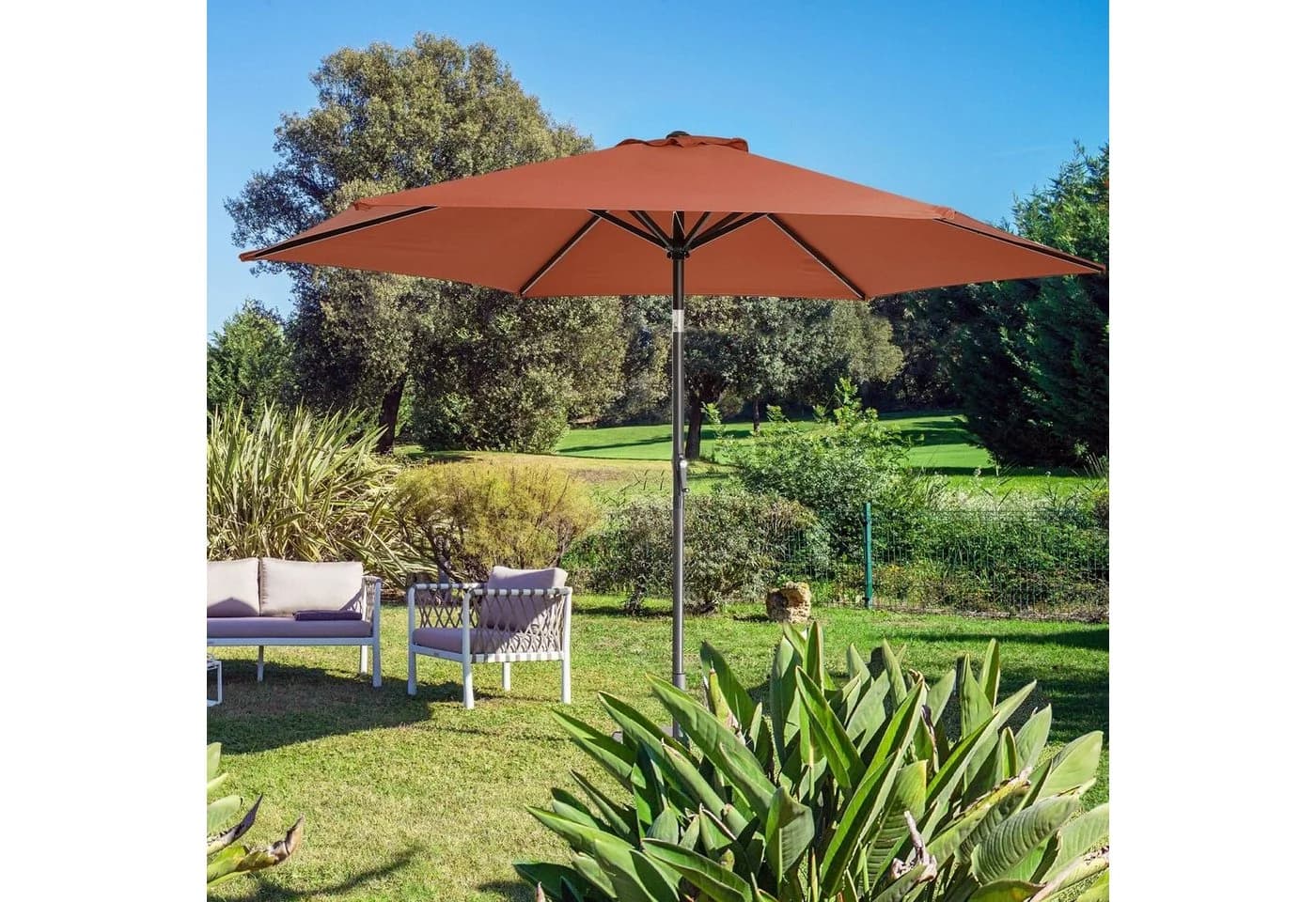 Kingsleeve Sonnenschirm Terracotta 300 cm mit Neigefunktion