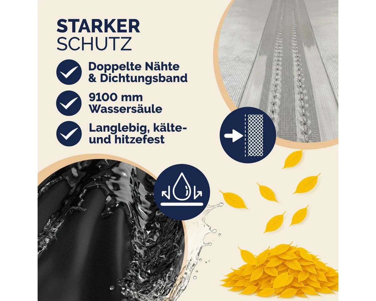 Kingsleeve Gartenmöbel-Schutzhülle Wasserdicht Schwarz - Bild 4