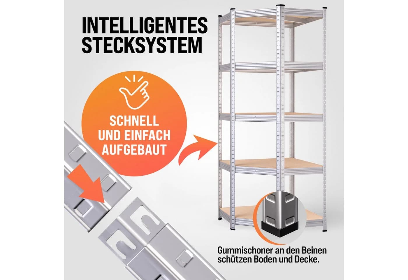 monzana Schwerlastregal 3er Set mit Eckregal 875 kg Tragkraft - Bild 5