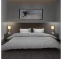 Monzana Tischleuchte Lumière 2er Set Chrom Grau Stoffschirm E14 Bild 1