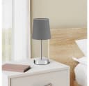 Monzana Tischleuchte Lumière 2er Set Chrom Grau Stoffschirm E14 Bild 4