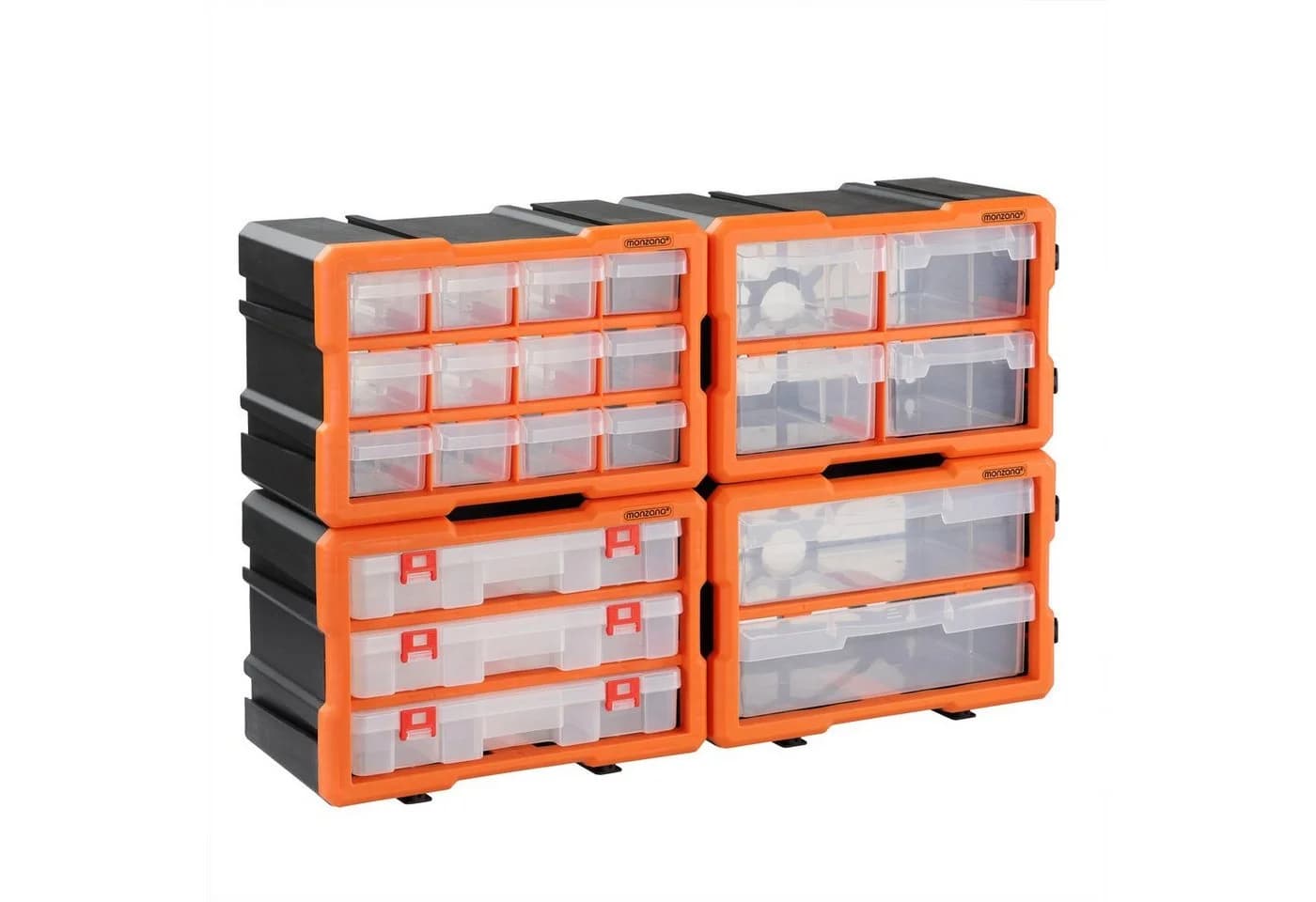 monzana Aufbewahrungsbox Set 4 St. Orange/Grau Polypropylen - Bild 2