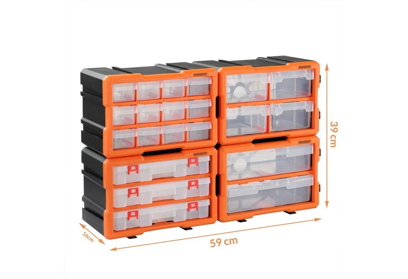 monzana Aufbewahrungsbox Set 4 St. Orange/Grau Polypropylen - Bild 5