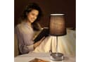 monzana Tischleuchte Lumiere Anthrazit Stoffschirm E14 Bild 1