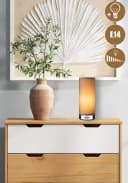 monzana Tischleuchte Poppy 2er Set LED Touch Dimmbar Braun Silber Bild 1