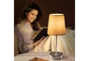 monzana Tischleuchte Lumiere Weiß 2er Set Stoffschirm E14 Bild 1