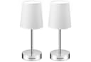 monzana Tischleuchte Lumiere Weiß 2er Set Stoffschirm E14 Bild 2