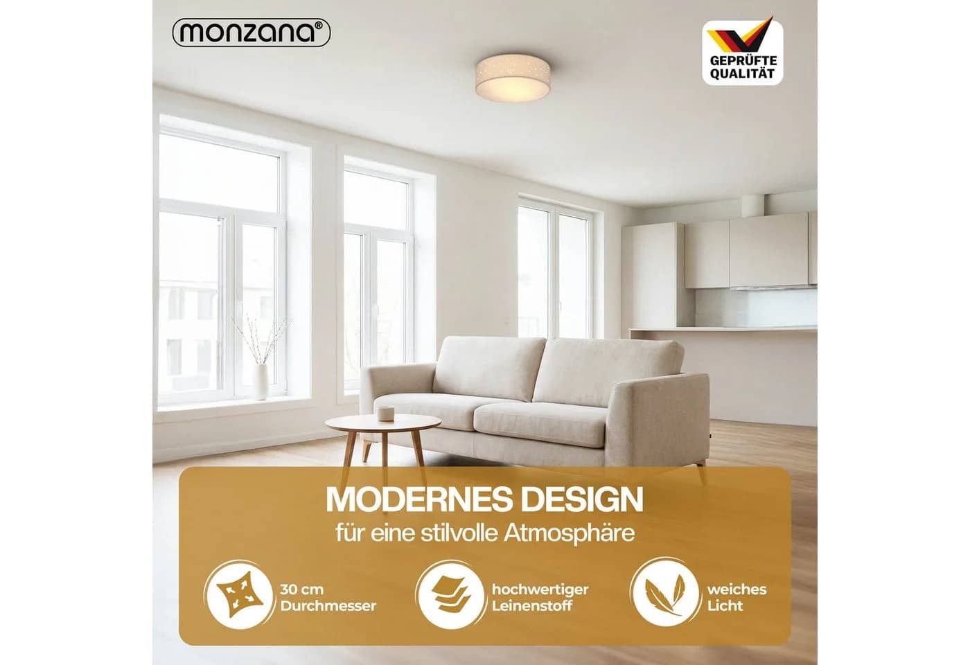 monzana Deckenleuchte Sternenhimmel Weiß 30cm E27 Modern