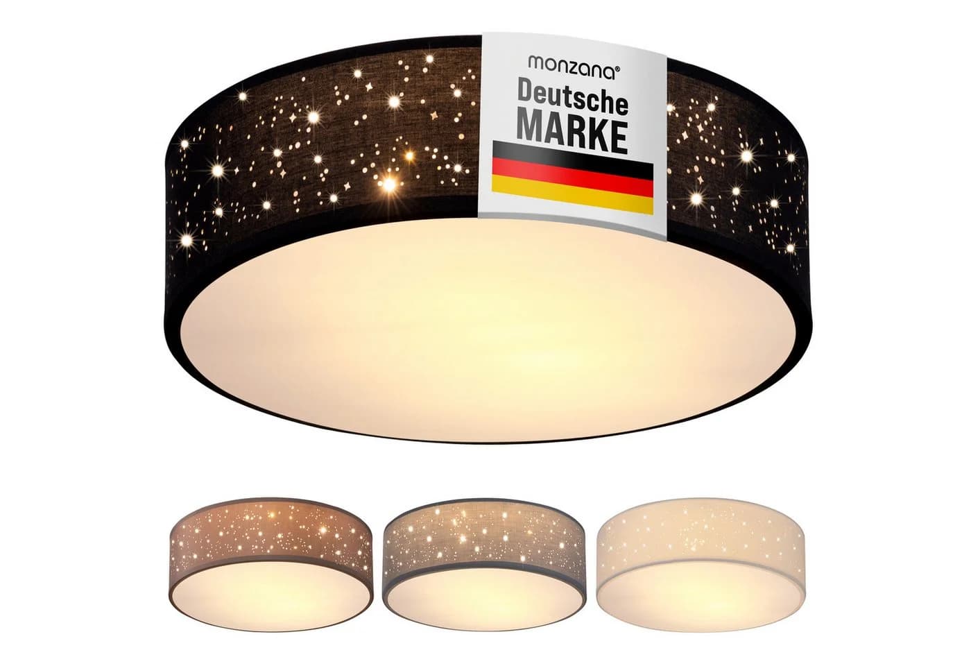 monzana Deckenleuchte 38 cm 2-flammig E27 Sternenhimmel Modern Schwarz - Bild 2