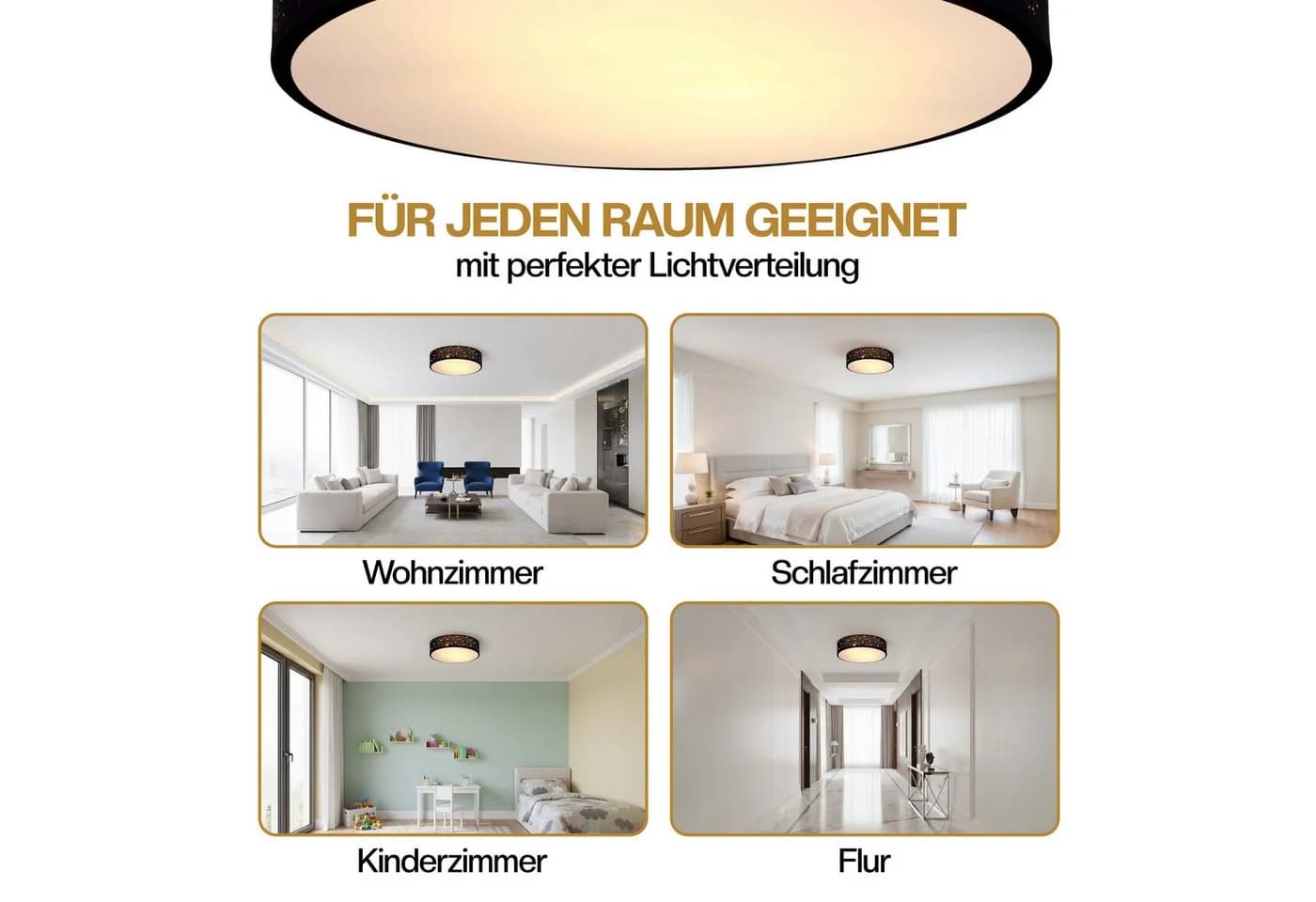 monzana Deckenleuchte 38 cm 2-flammig E27 Sternenhimmel Modern Schwarz - Bild 5