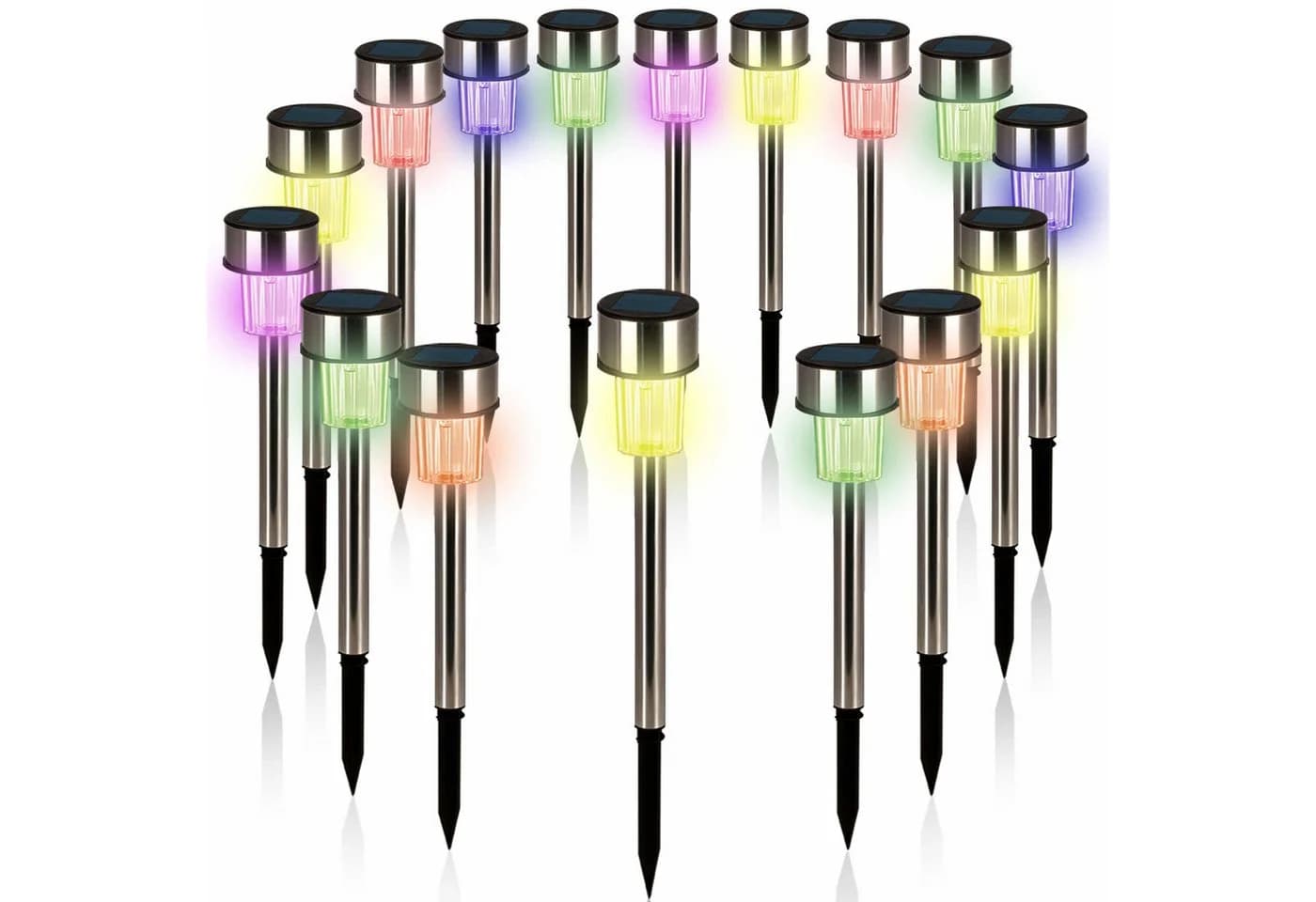 monzana LED Solarleuchte 16er Set Edelstahl Farbwechsel IP44 - Bild 2