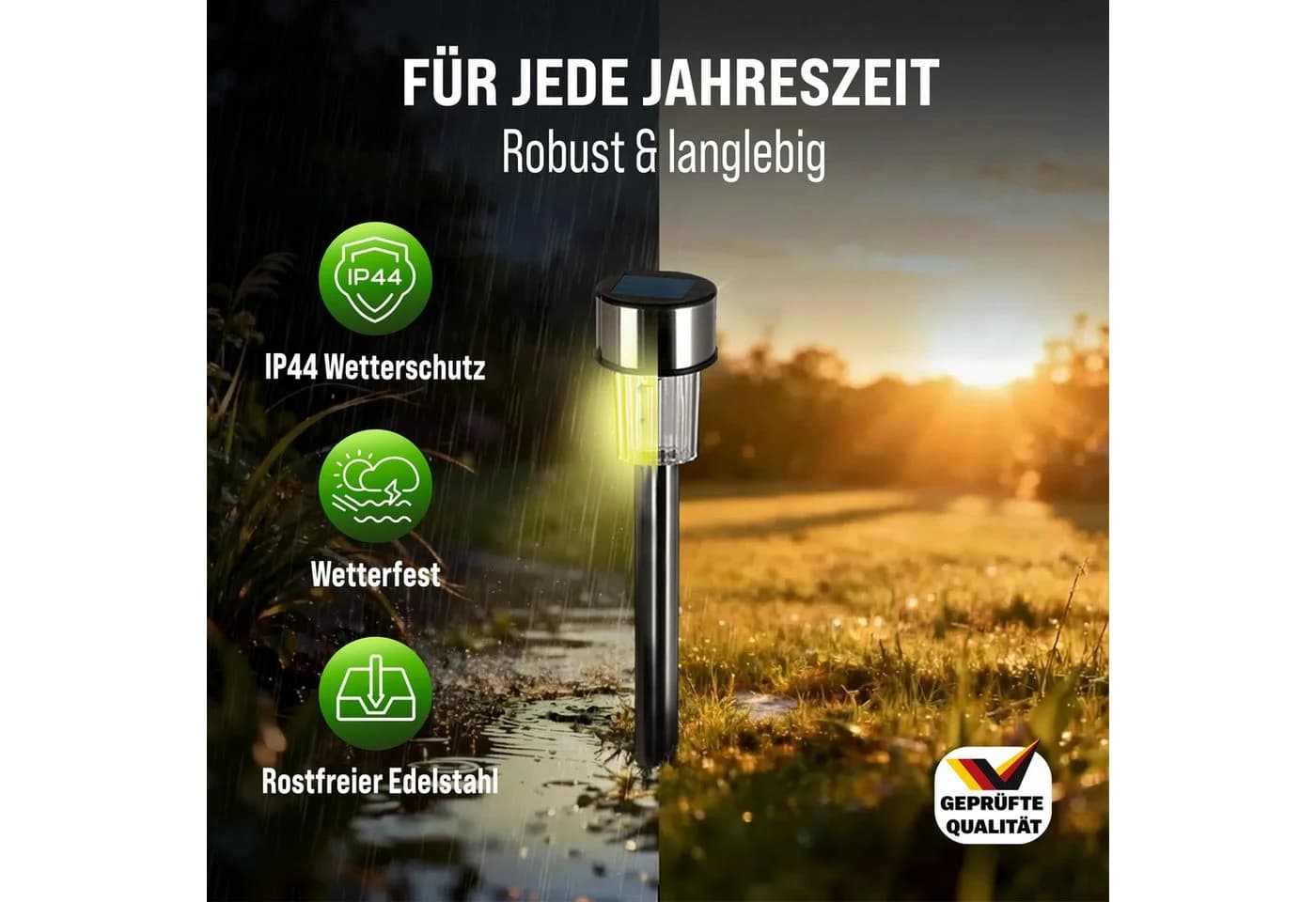 monzana LED Solarleuchte 16er Set Edelstahl Farbwechsel IP44 - Bild 3
