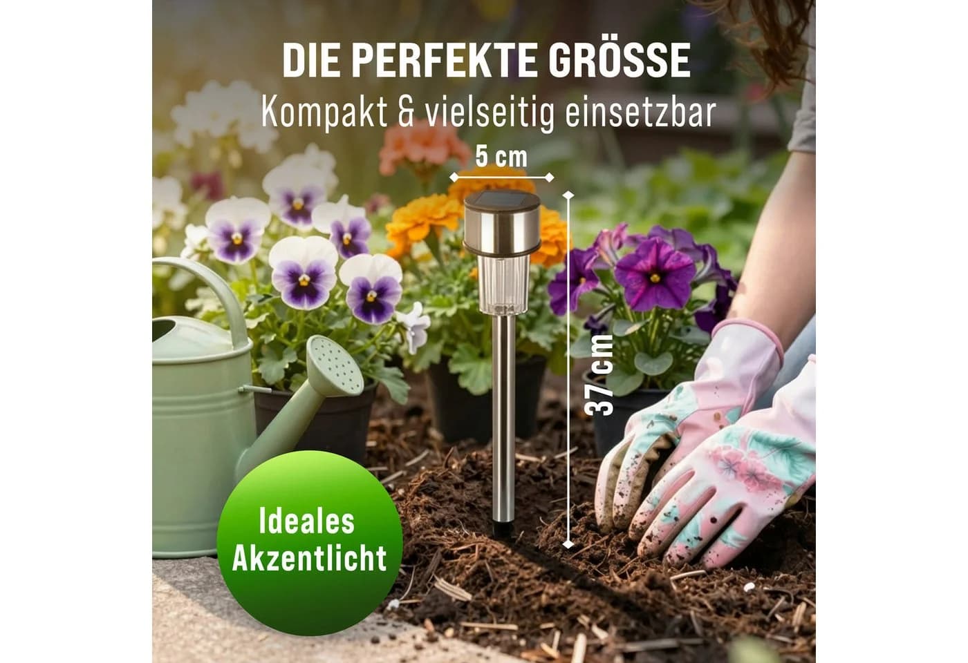 monzana LED Solarleuchte 16er Set Edelstahl Farbwechsel IP44 - Bild 5