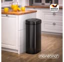 monzana Sensor Mülleimer 58L Edelstahl Schwarz Automatisch Bild 1
