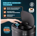 monzana Sensor Mülleimer 58L Edelstahl Schwarz Automatisch Bild 3
