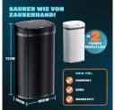 monzana Sensor Mülleimer 58L Edelstahl Schwarz Automatisch Bild 4