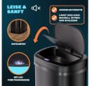 monzana Sensor Mülleimer 58L Edelstahl Schwarz Automatisch Bild 5