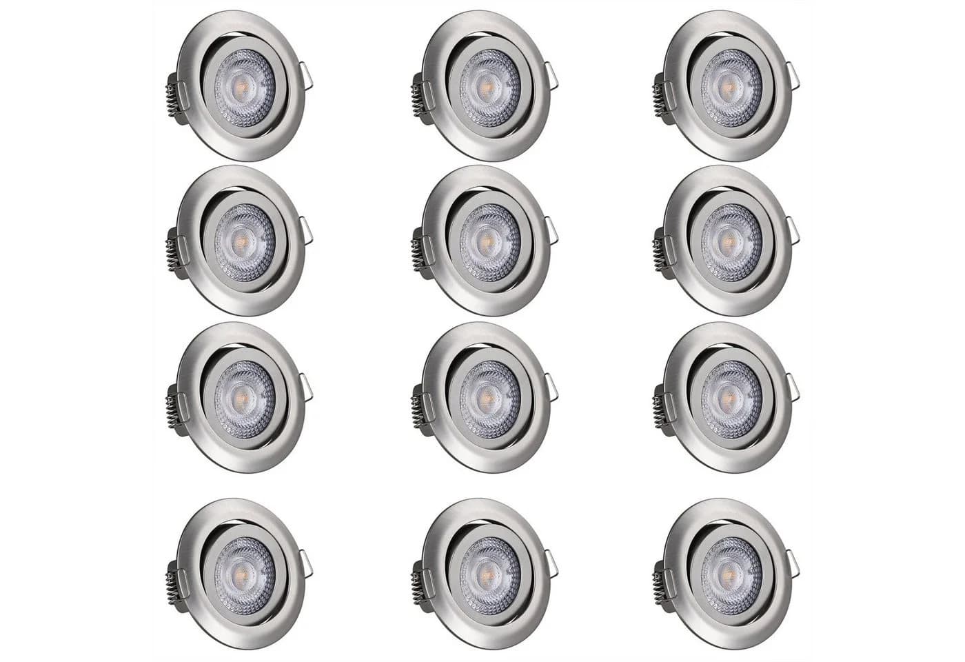 monzana LED Einbauleuchte 12er Set Silber Schwenkbar Dimmbar - Bild 2
