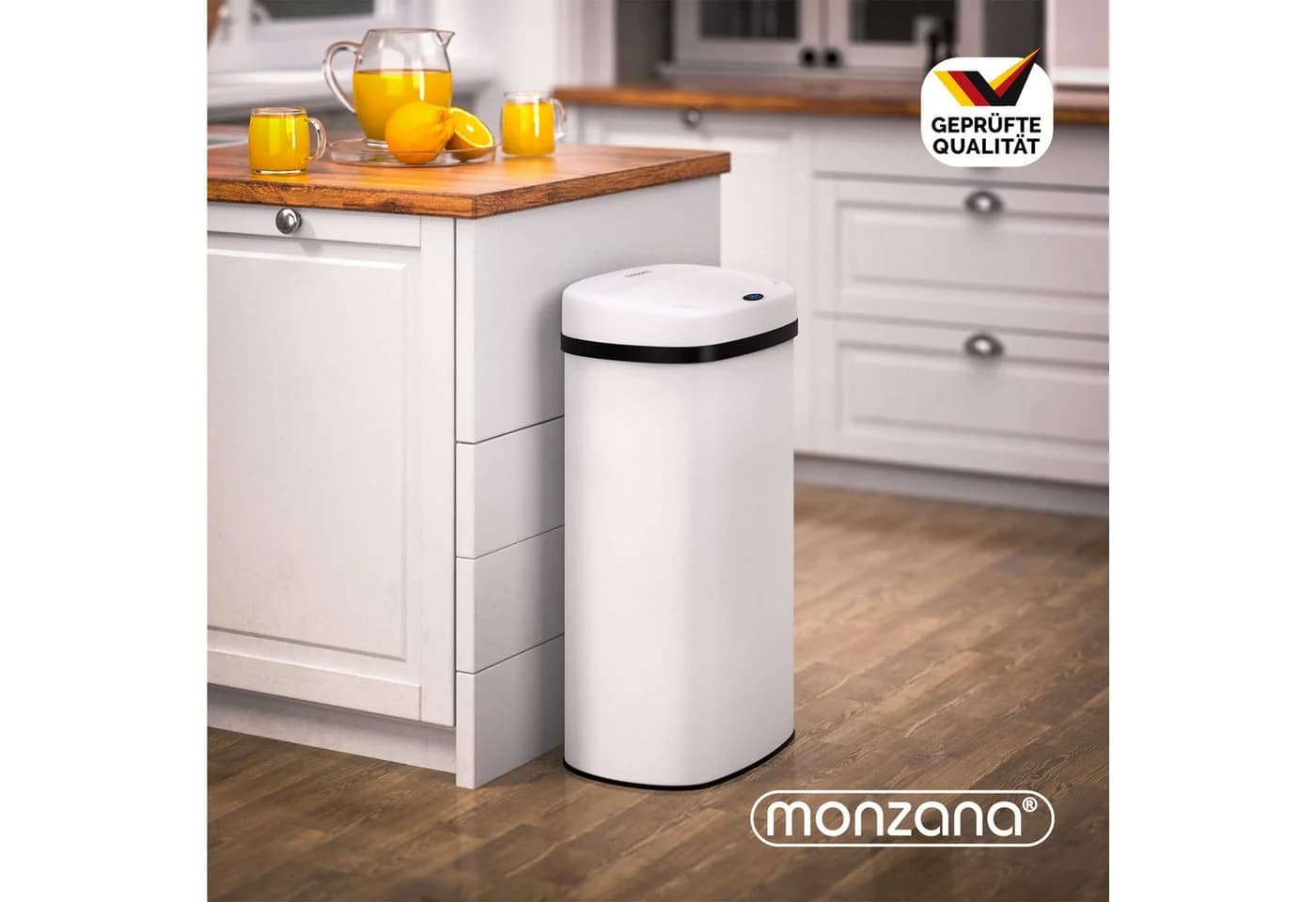 MONZANA Mülleimer 50L Edelstahl Sensor Soft-Close
