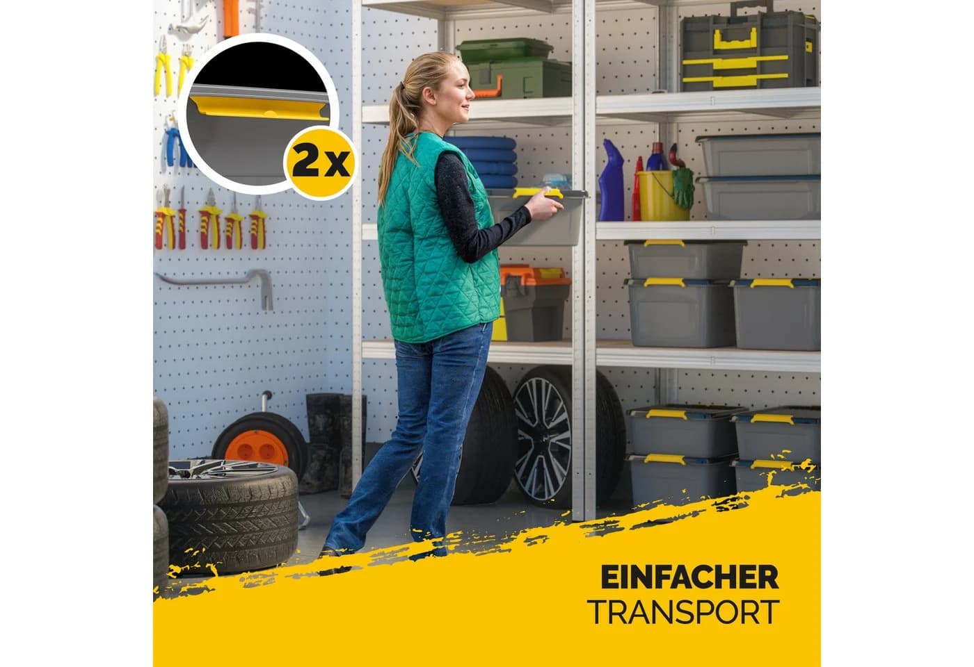 MONZANA Aufbewahrungsbox 6x 40L BPA-frei Kunststoffbox - Bild 3
