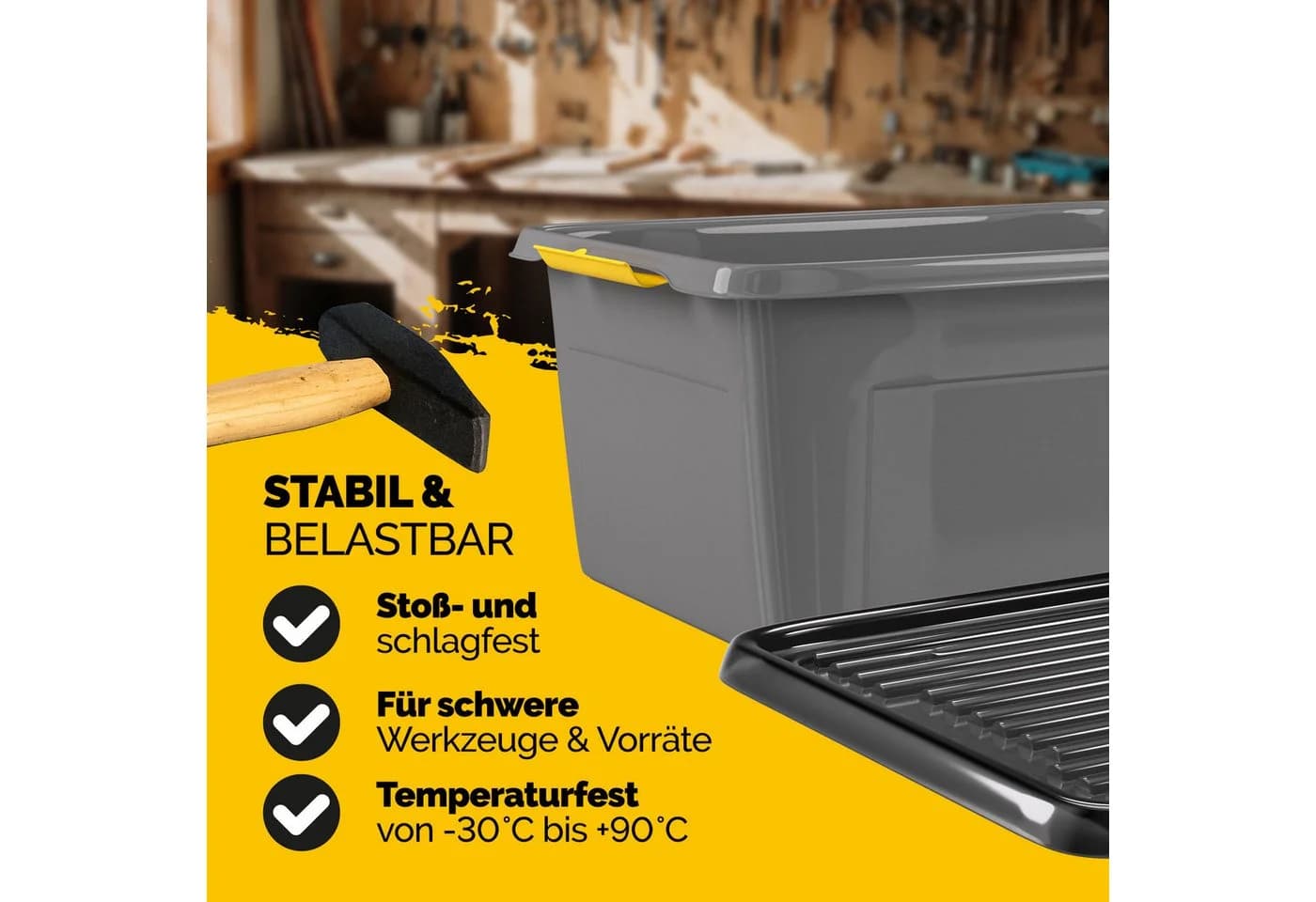 MONZANA Aufbewahrungsbox 6x 40L BPA-frei Kunststoffbox - Bild 4