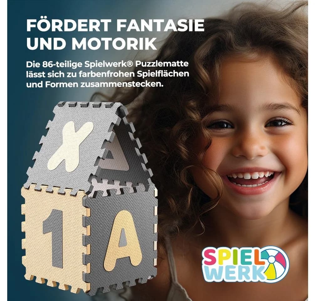 Spielwerk Puzzlematte 86-tlg. Bunt Grau EVA-Schaumstoff - Bild 5