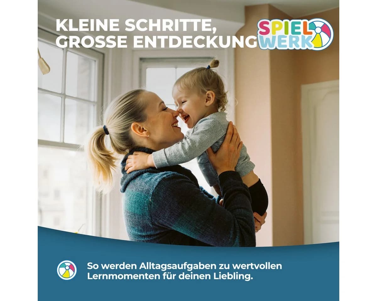 Spielwerk Lernturm mit Tafel - 2-in-1 Stehhilfe aus Kiefernholz Grau/Weiß - Bild 5
