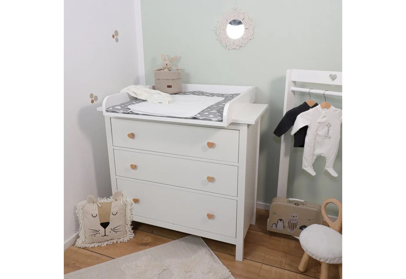 Puckdaddy Wickelaufsatz Lasse Weiß für IKEA Hemnes Kommode