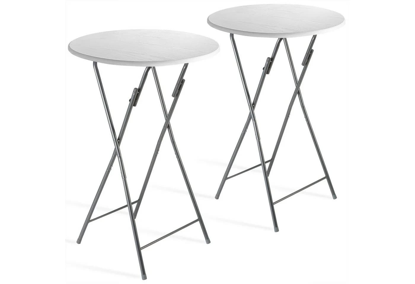 Casaria Stehtisch 2er Set Klappbar Weiß Silber Modern - Bild 2