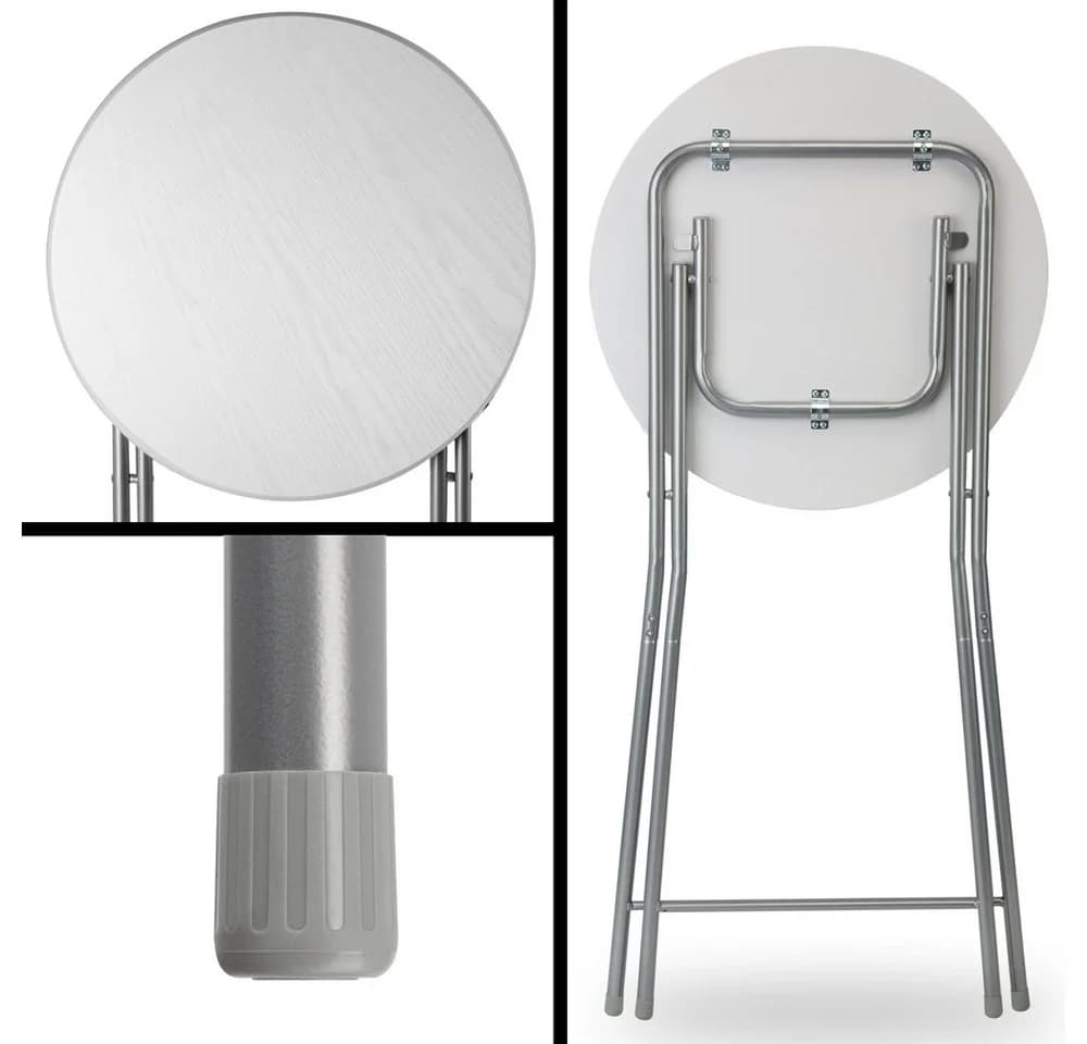 Casaria Stehtisch 2er Set Klappbar Weiß Silber Modern - Bild 3