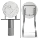 Casaria Stehtisch 2-tlg. Klappbar Weiß Silber Marmoroptik Bild 1